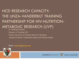 UNZA-Vanderbilt Training Partnership for HIV-Nutrition