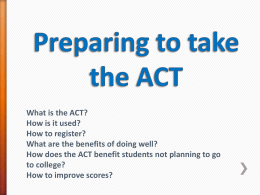 Preparing to take the ACT 2014