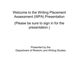 WPA Presentation PowerPoint