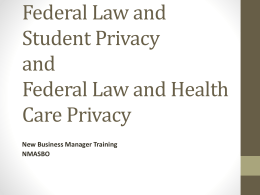 Federal Law and Student Privacy