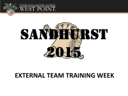 Sandhurst 15 EXTERNAL TEAM TRAINING WEEK