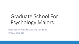 Graduate School For Psychology Majors (Presentation)