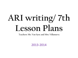 7th grade ARI Writing - 10.28-11.1