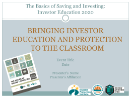The Basics - Investor Protection Trust