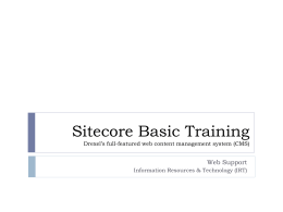Sitecore Basic Training
