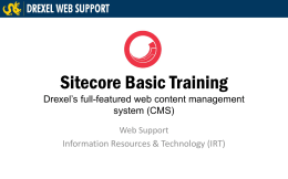 Sitecore Basic Training V2