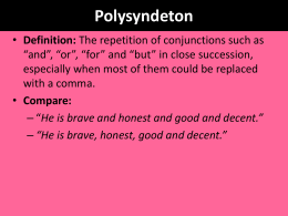 Polysyndeton - Asyndeton 1