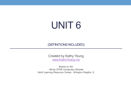Unit 6 Definitions Included