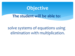 Solve Sys By Elim Mult #2 ppt