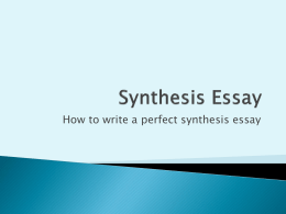 Synthesis Essay