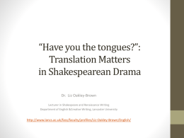“Have you the tongues?”: Translation Matters - Senior-Learners