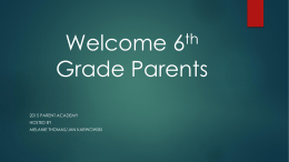 MMJH 6th grade Parent Academy 2015