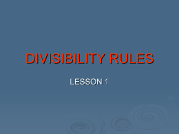 Divisibility Rules - Lesson 1.ppt