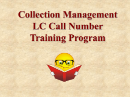 LC Call Number PowerPoint Presentation