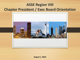ASSE Region III Chapter President Orientation