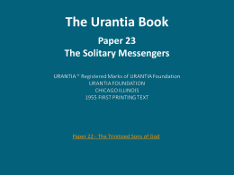 Paper 23 - The Solitary Messengers