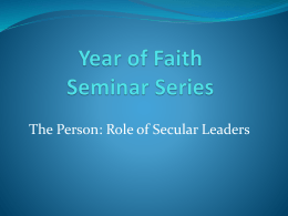 Year of Faith Seminar Series