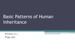 Basic Patterns of Human Inheritance 11.1 - Biology-RHS