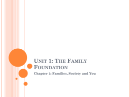 Unit 1: The Family Foundation Chapter 1