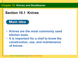 Chapter 10 Knives and Smallwares