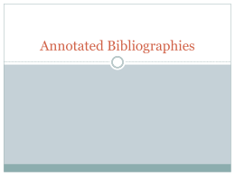 Annotated Bibliography PowerPoint