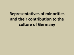 Representatives of minorities and their contribution to the culture of