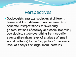 PPT to discuss People and Perspectives