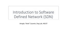 Introduction to Software Defined Network (SDN)
