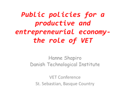 Design of public policies for a productive and entrepreneurial