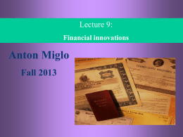 Tax/Regulation Motivated Financial Innovation