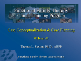 PowerPoint Presentation - Functional Family Therapy