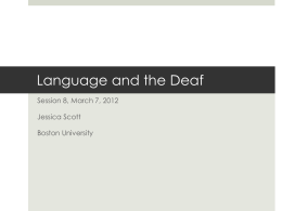 Language and the Deaf Child - SED-DE-576