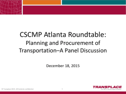 PowerPoint Presentation - Atlanta Roundtable of CSCMP