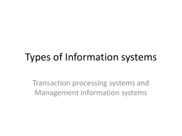 Types of Information systems