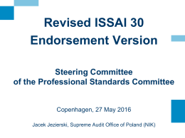 ISSAI 30 - INTOSAI`s Professional Standards Committee (PSC)