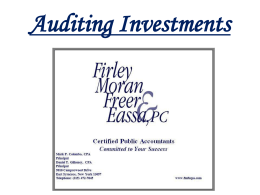 Auditing Investments