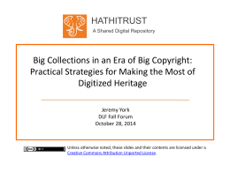 Big Collections - HathiTrust Digital Library