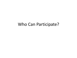 Who can Participate? - Mrs. Gilbert`s Site