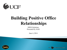 Building Effective Working Relationships with Support Staff