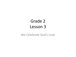 Grade 2 Lesson 3 - Transfiguration Catholic Church