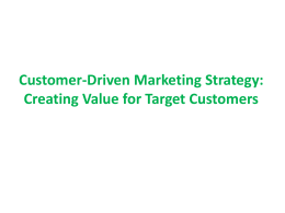 Customer-Driven Marketing Strategy
