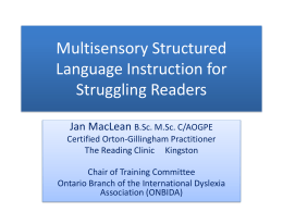 Multisensory Structured Language