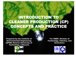introduction to cleaner production concepts and practice
