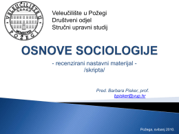 osnove sociologije - Veleučilište u Požegi