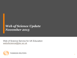 PPT - Web of Science Service for UK Education
