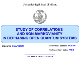 slides - Graduate Studies in Physics at UniMI