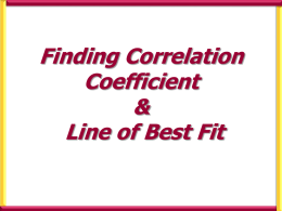 Calculating correlation coefficient Use your