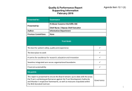 12.1(ii) Quality Performance Report Supporting information