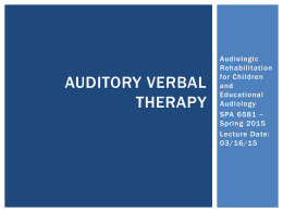 Auditory Verbal Therapy (AVT)