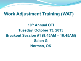 Work Adjustment Training (WAT)